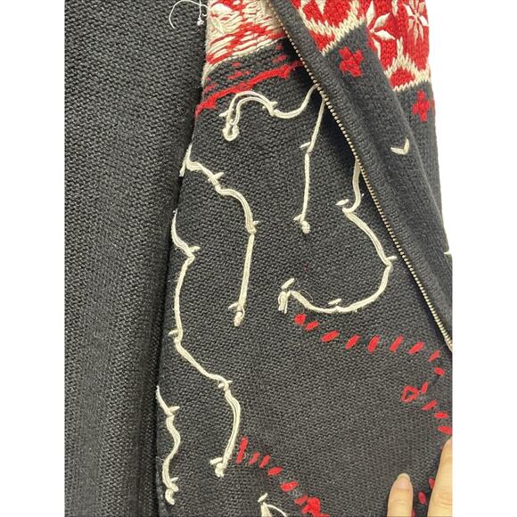 Designers Originals Holiday Winter Christmas Black Embroidered Sweater Gloves M - Picture 4 of 6